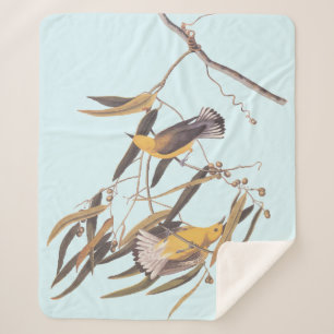 Audubon's gele prothonotary Warbler Bird Sherpa Deken