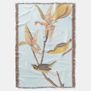Audubon's Kentucky Warbler Bird Paar met een spin Deken