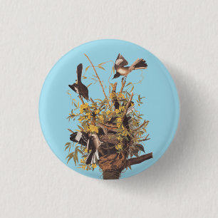 Audubon's Mockingvogels vs Rattlesnake Ronde Button 3,2 Cm