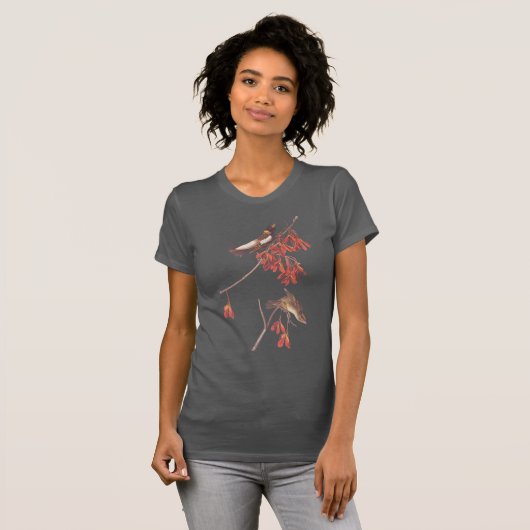Audubon's Rice Bunting Birds in Flowering Maple T-shirt (Voorkant volledig)
