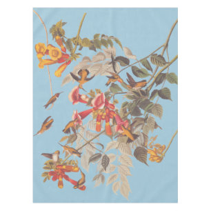 Audubon's Ruby Throated Hummingbird and Flowers Tafelkleed