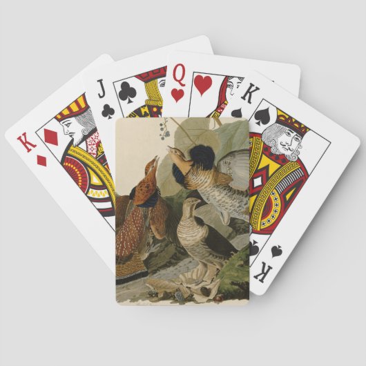 Audubon's schilderen van een trio van Ruffed Grous Speelkaarten (Achterkant)