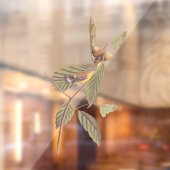 Audubon's Swainson's Warbler op Oak Branch Raamsticker (Vel 2)