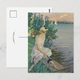 Auf der Seemauer   Edward Cucuel Briefkaart