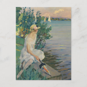 Auf der Seemauer   Edward Cucuel Briefkaart