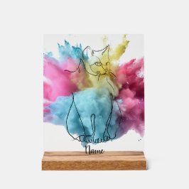 Aufsteller Katze Acryl Bord