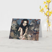 "Augmenté carte de voeux par loups" (Fleur jaune)