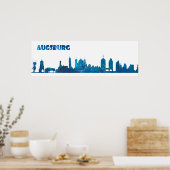 Augsburg Germany Skyline Silhouette Poster (Keuken)