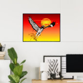 Augur rencontre le soleil du matin. affiche 4x3 (Bureau à domicile)