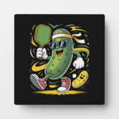 Augurk die Pickleball speelt Fotoplaat (Voorkant)