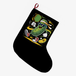 Augurk die Pickleball speelt Grote Kerstsok