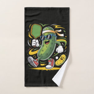 Augurk die Pickleball speelt Handdoek