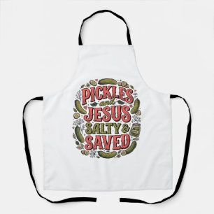 Augurken en Jezus Zout Geredde Vintage T-shirt Ont Schort