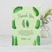 augurken komkommer groen grillig Baby shower Bedankkaart (Staand voorkant)