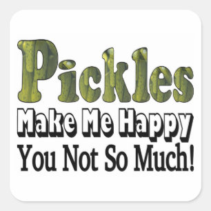 Augurken maken me gelukkig vierkante sticker