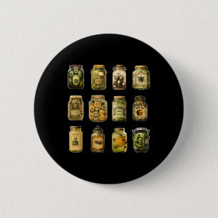 augurken pot Halloween Ingeblikte augurk Spooky Ronde Button 5,7 Cm