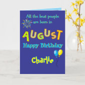 August Birthday Folded Greeting Card Kaart (Gele Bloem)
