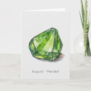 August Birthstone Peridot Happy Birthday Kaart