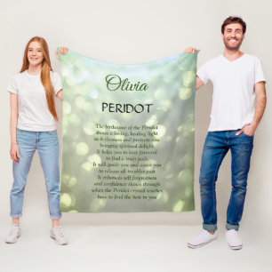 August Birthstone Peridot-ontwerp Fleece Deken