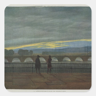 August Bridge in Dresden Vierkante Sticker