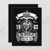 August Cadeau | 1983 De Geboorte Van De Legendes Kaart (Voorkant / Achterkant)