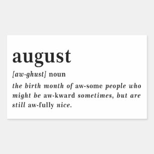 August Definitie Verjaardag Rechthoekige Sticker