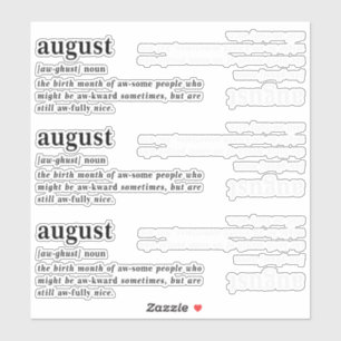 August Definitie Verjaardag Sticker