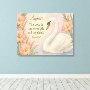 August Flamingo Bijbelvers Christelijke Verjaardag Canvas Afdruk