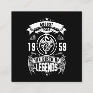 August Gift 1959 De geboorte van de legendes Vierkante Visitekaartje