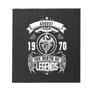 August Gift 1970 De geboorte van de legendes Notitieblok