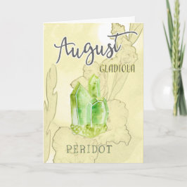 August Gladiola en Peridot Birthday Kaart