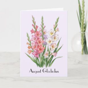 August Gladiolus Bloemen Groet Kaart
