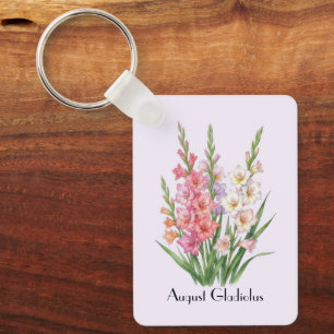 August Gladiolus Bloemen Sleutelhanger