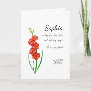 August Gladiolus Verjaardag Op Maat Kaart
