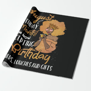 August Het is mijn 'Birthday Black August Leo Virg Cadeaupapier