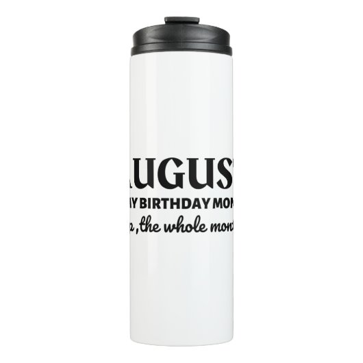 August is mijn verjaardag thermosbeker (Voorkant)