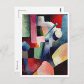 August Macke, gekleurde samenstelling van formulie Briefkaart (Voorkant / Achterkant)