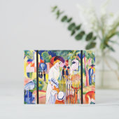 August Macke - Grote dierentuin, schilderij van Au Briefkaart (Staand voorkant)