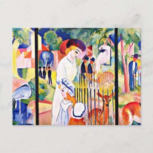 August Macke - Grote dierentuin, schilderij van Au Briefkaart (Voorkant)