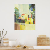 August Macke - Helles Haus 1914 Bright House Poster (Keuken)
