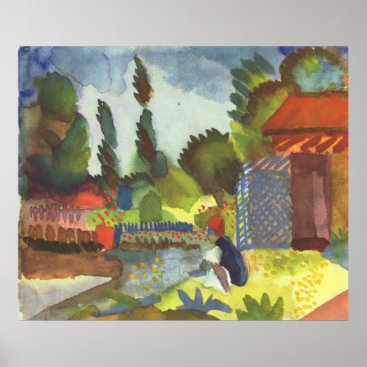 August Macke - IJsland Shank w/ zittend Arabisch 1 Poster (Voorkant)