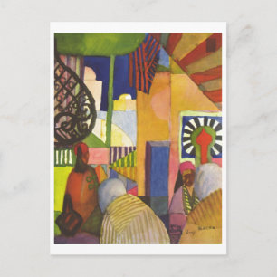 August Macke - il Basar - 1914 in de Bazaar Briefkaart