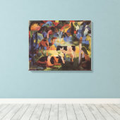 August Macke Landscape met Koeien en Camel Canvas Afdruk (Insitu (Houten vloer))