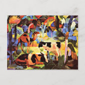 August Macke - Landschap met koeien en een Camel Briefkaart (Voorkant)