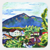 August Macke - Lente Landschap in Tegernsee Vierkante Sticker (Voorkant)