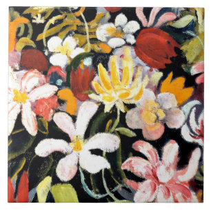 August Macke-schilderij, Bloementapijt Tegeltje