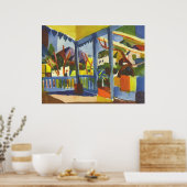 August Macke - Terrasse in St. Germain 1914 Poster (Keuken)