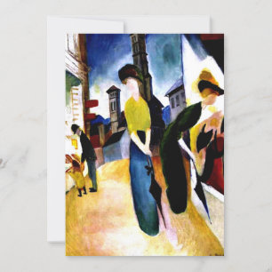 August Macke - Twee vrouwen voor een hoedenwinkel Kaart
