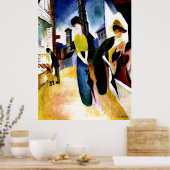 August Macke - Twee vrouwen voor een hoedenwinkel Poster (Keuken)