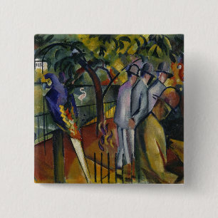 August Macke   Zoologische tuin I Vierkante Button 5,1 Cm